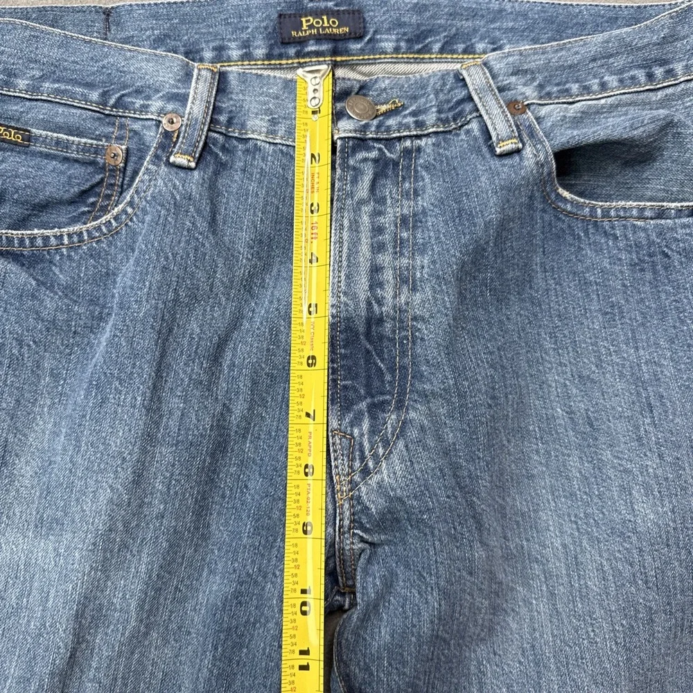 Polo Ralph Lauren Jeans Mens 33x32 Blue Hampton Relaxed Straight‎ Mid Rise Denim